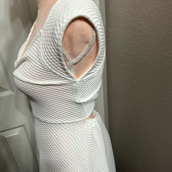 Too Good to Be True Criss Cross Cut Back Ribbed Mini Dress - Picture 2 of 12